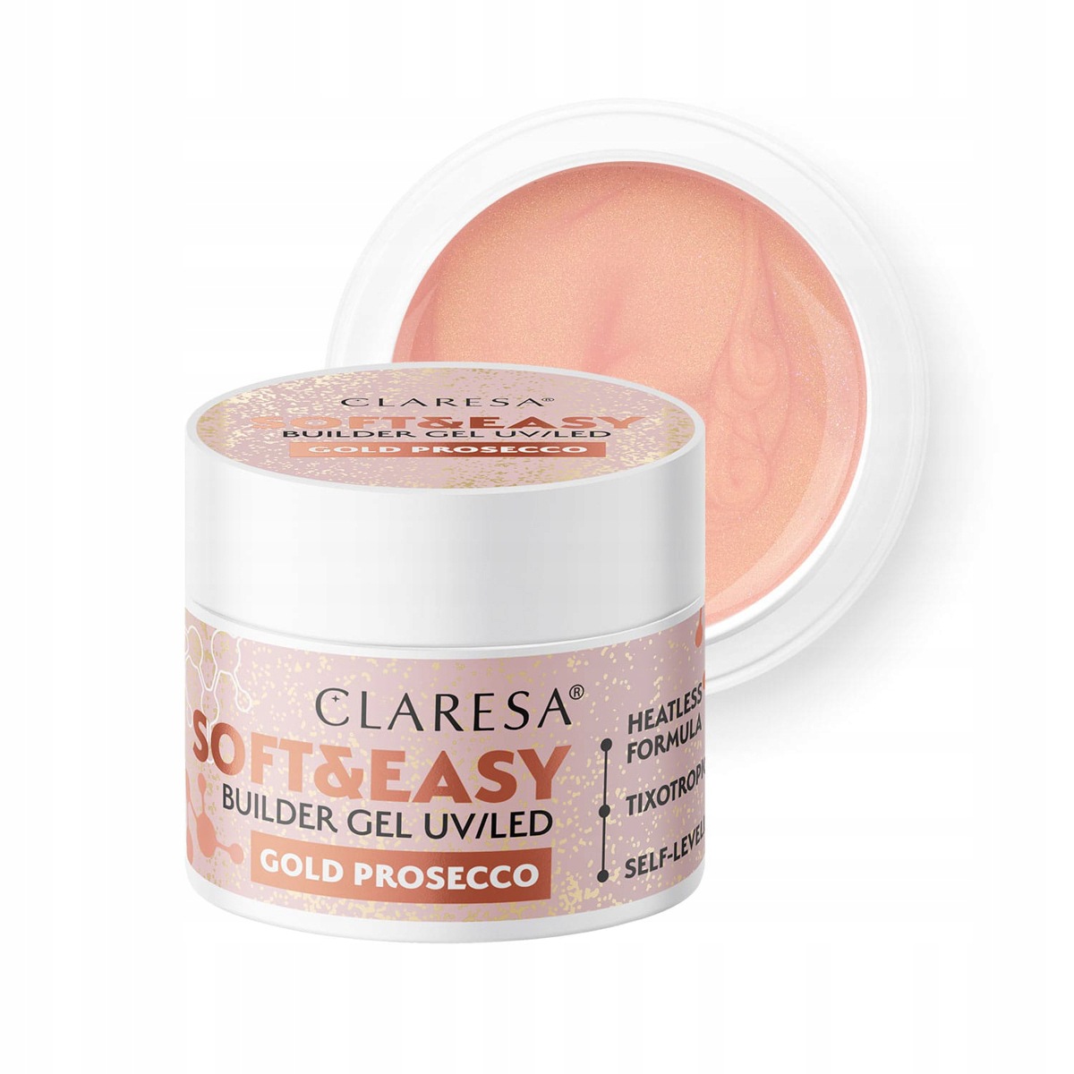 Claresa stavební gel Soft&Easy gold prosecco 90 g