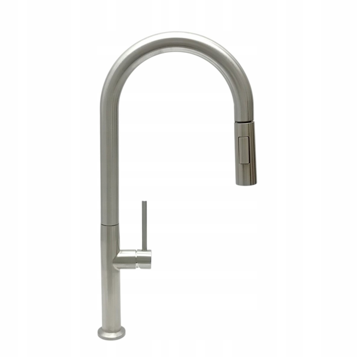 Bateria wysoka kuchenna zlewozmywakowa z wyciąganą wylewką stal inox