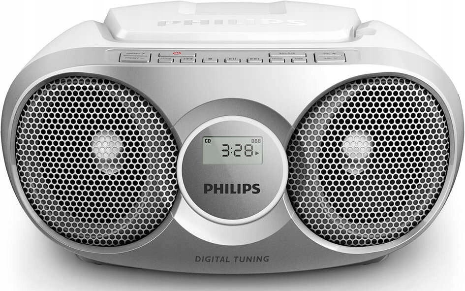 Boombox Bumbox radio Fm radioodtwarzacz CD srebrny Philips AZ215S