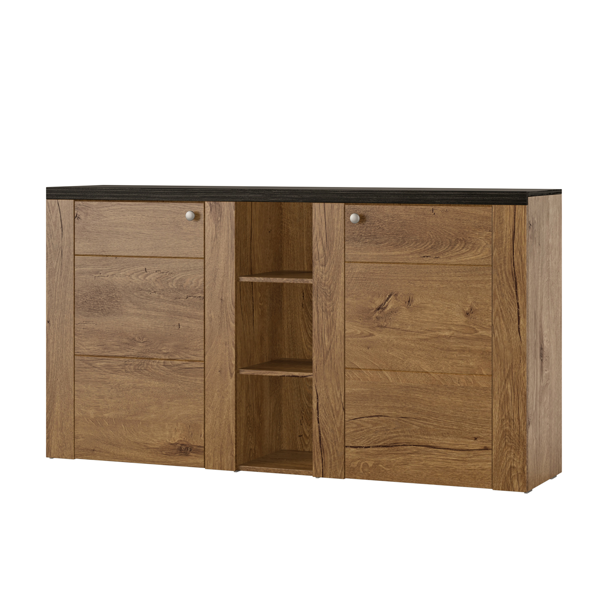 Komoda Larissa 155 cm do obývacího pokoje Ložnice 2 Dvířka Dub Lefkas