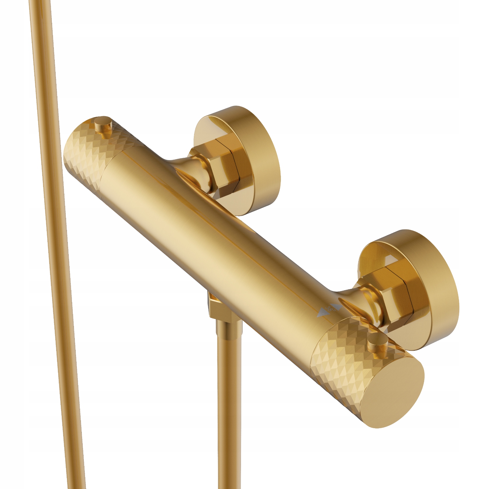 Batéria Glami termostatická sprchová, zlatý kohútik, termostat, slúchadlá