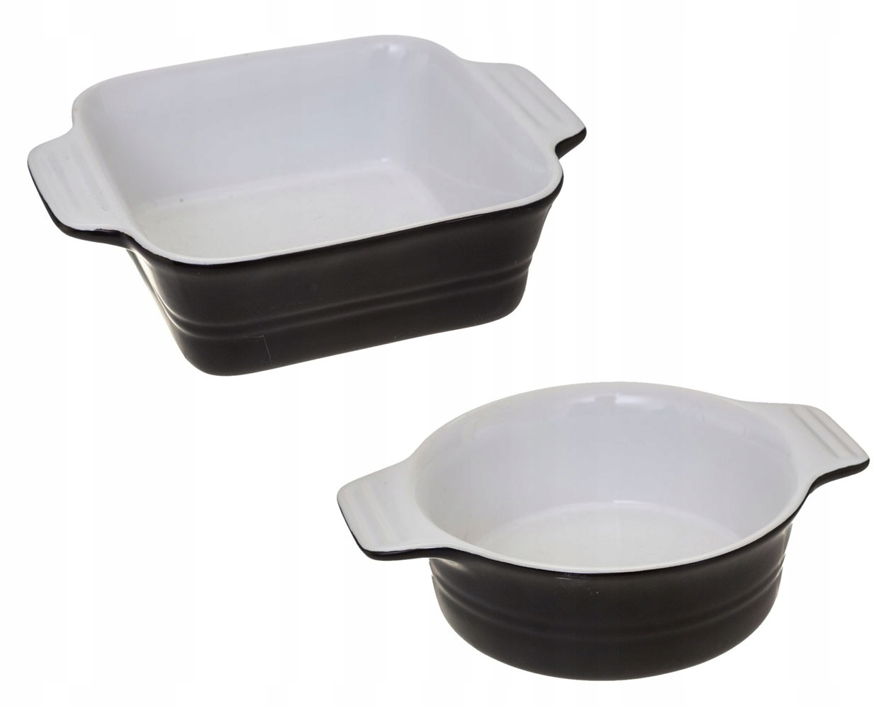 

Ceramiczne naczynia Czarne Komplet Do zapiekania