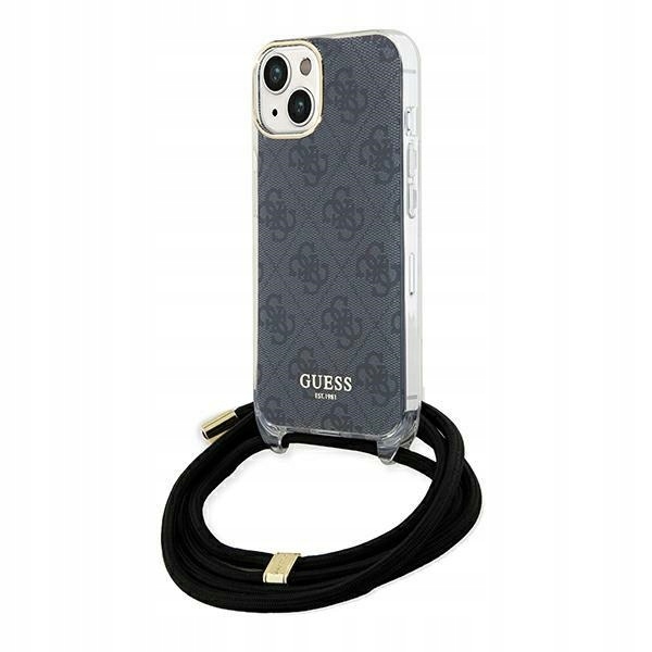 Pouzdro Guess GUHCP15SHC4SEK Apple iPhone 15 14 hardcase Crossbody Cord 4G P