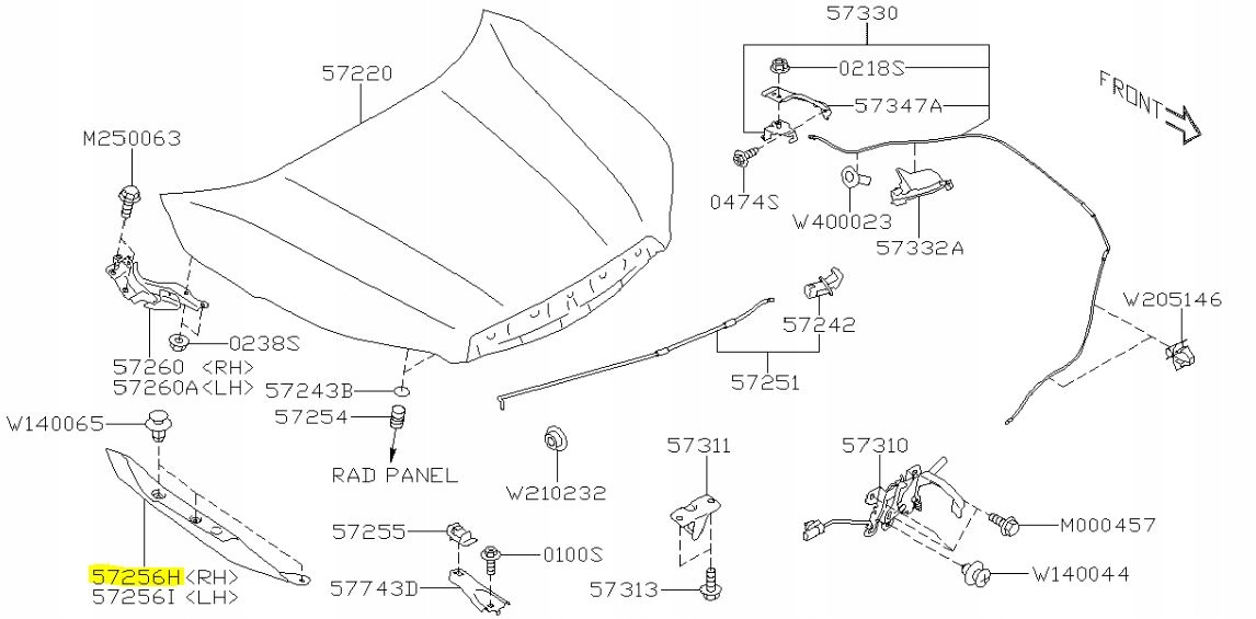 OSŁONA BŁOTNIKA POD MASKĄ SUBARU FORESTER V 2018-
