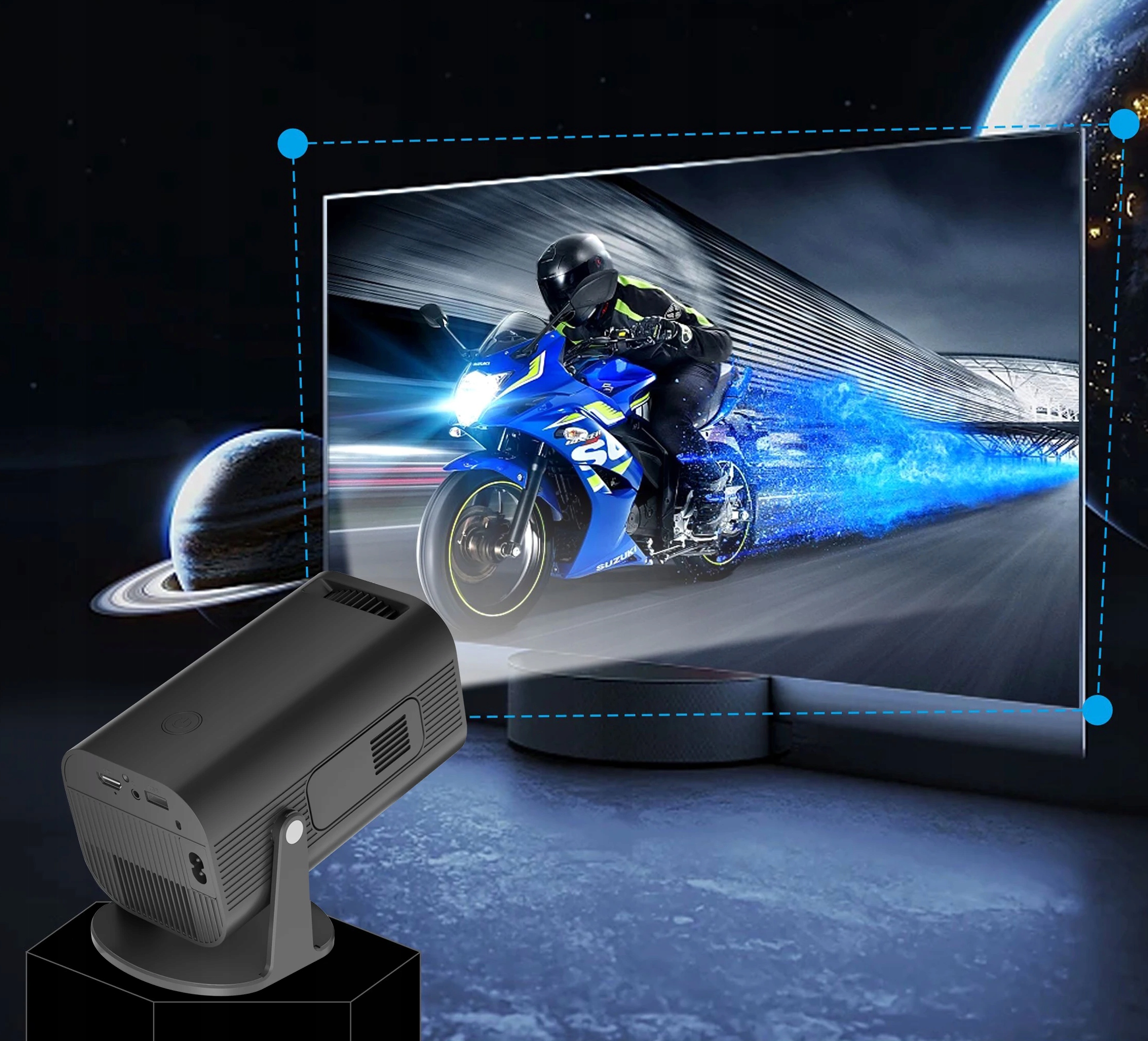 PROJEKTOR OPTICAST OPTIPRO MOCNA LAMPA, ANDROID, VOD, WIFI, BT5, 1920x1080 Kolor czarny