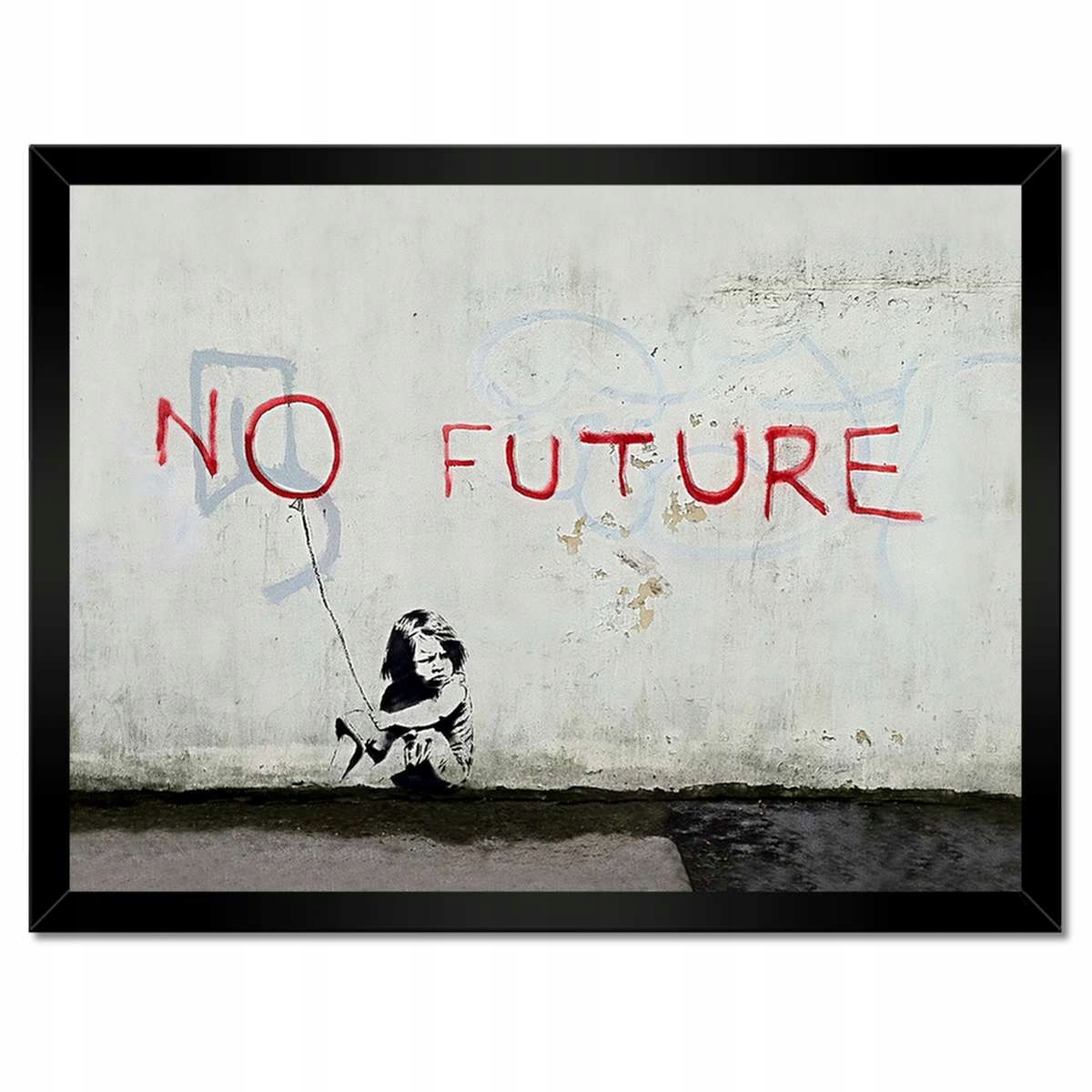 Plakáty v rámu 40x30 No Future Banksy Chlapec