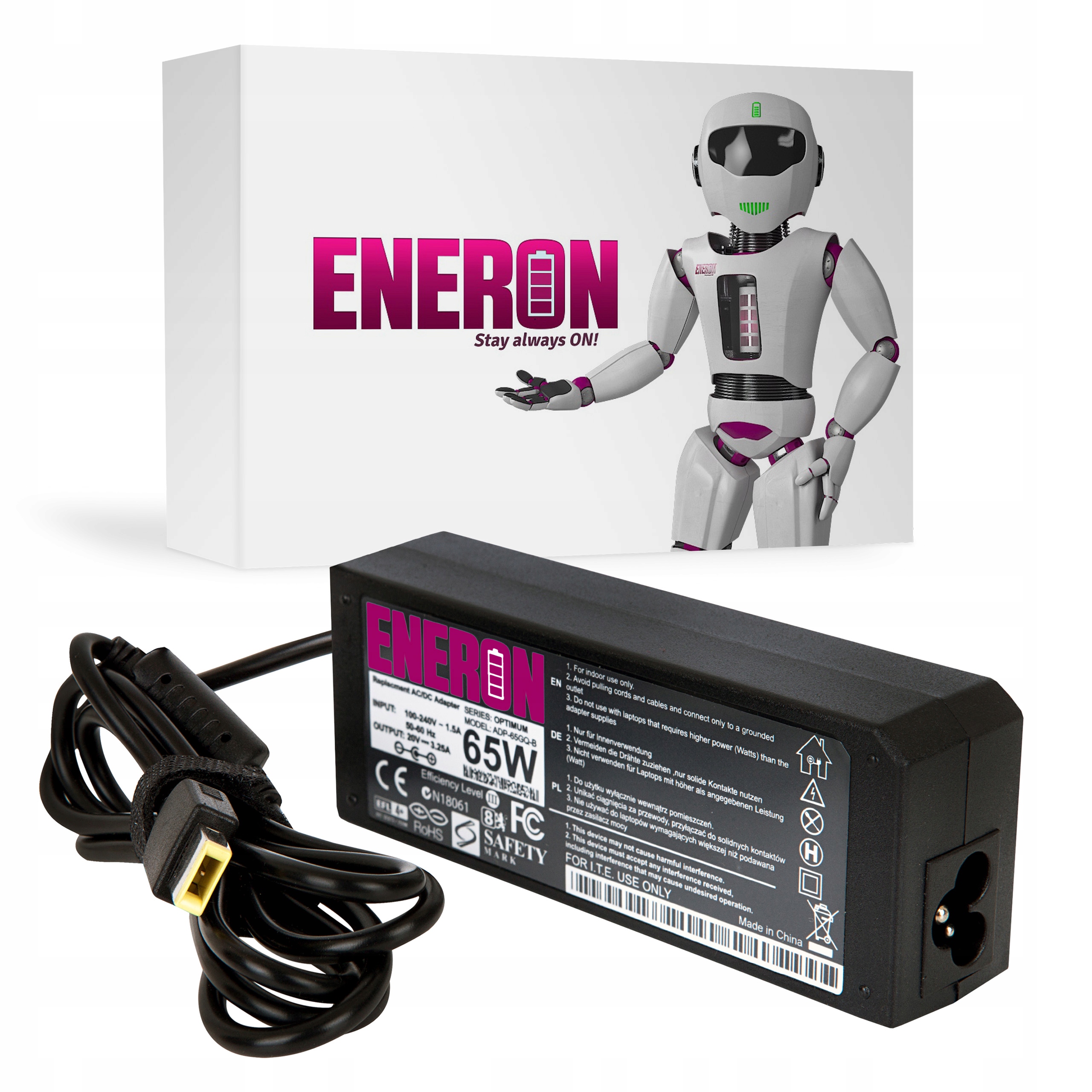 Zasilacz Ładowarka 20V/3.25A 65W do Lenovo ADLX45NCC3A ADLX45NDC3A