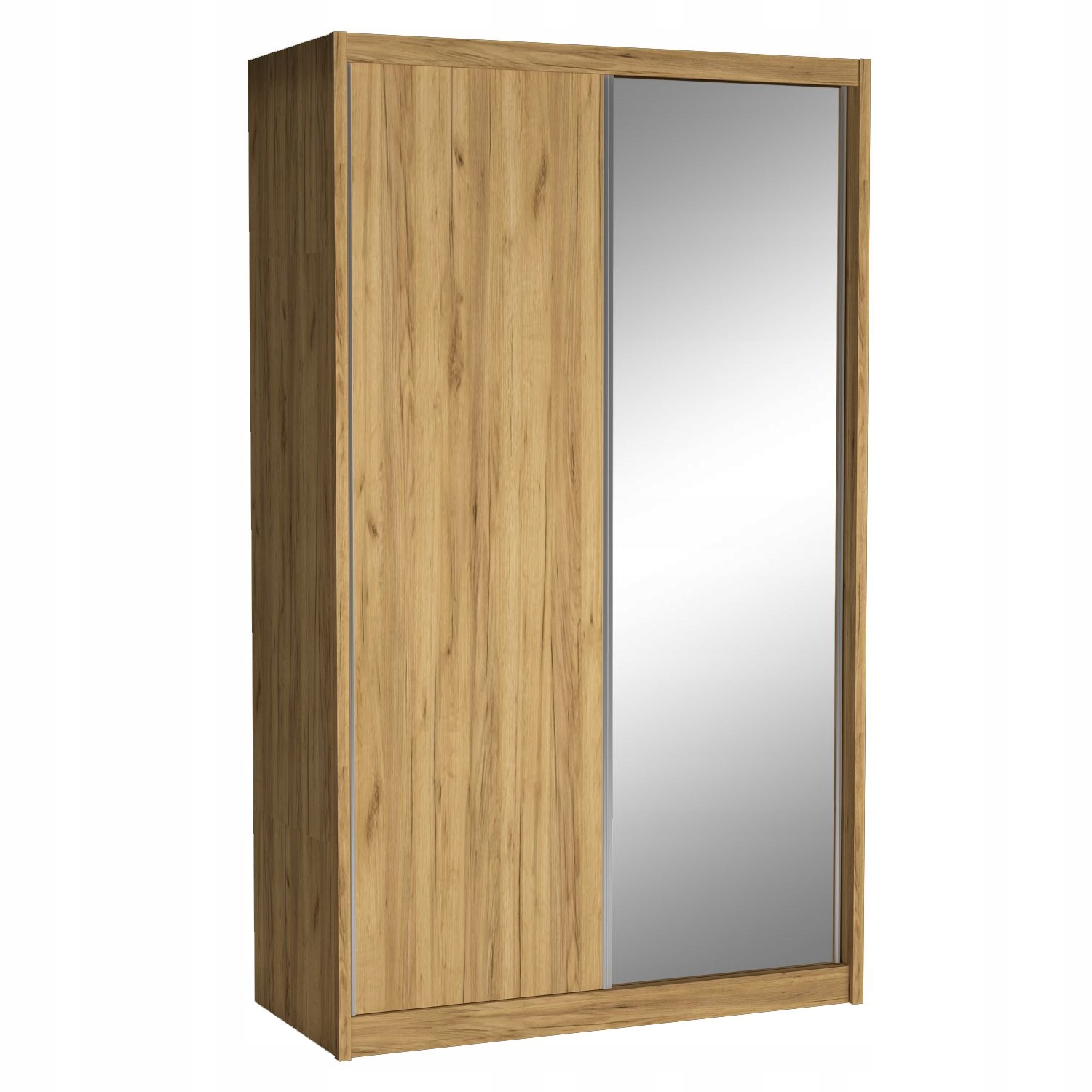SZAFA dwudrzwiowa przesuwna do sypialni/przedpokoju DĄB KRAFT z lustrem