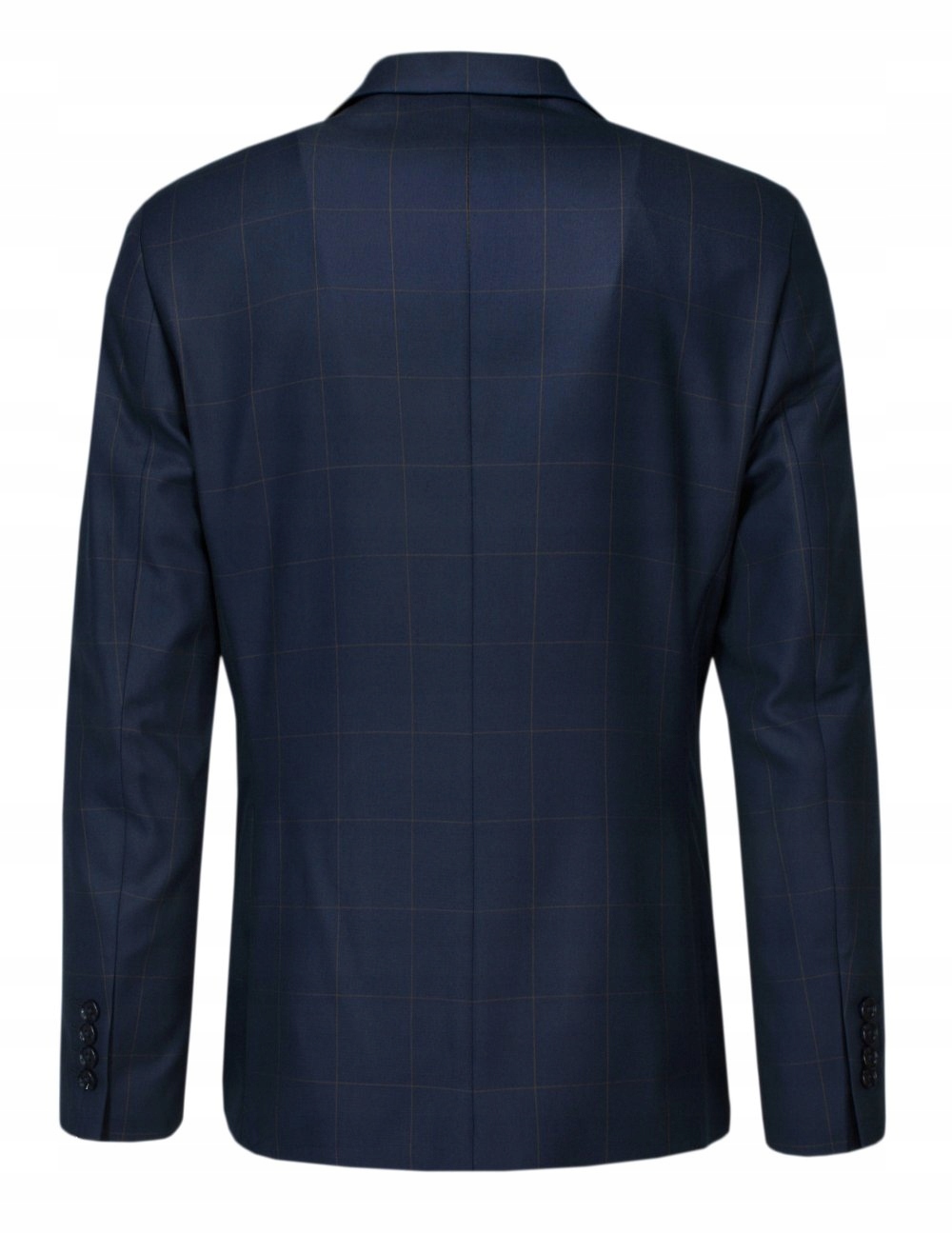 Granatowy Garnitur w Kratę VICTORIO 176/100/86 Okazja elegancka