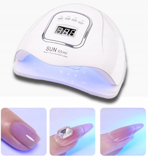 LAMPA DO PAZNOKCI LED UV 80W HYBRYD ŻELI MOCNA SUN X5 MAX LCD DUAL LED MAX Model SUN X5 MAX