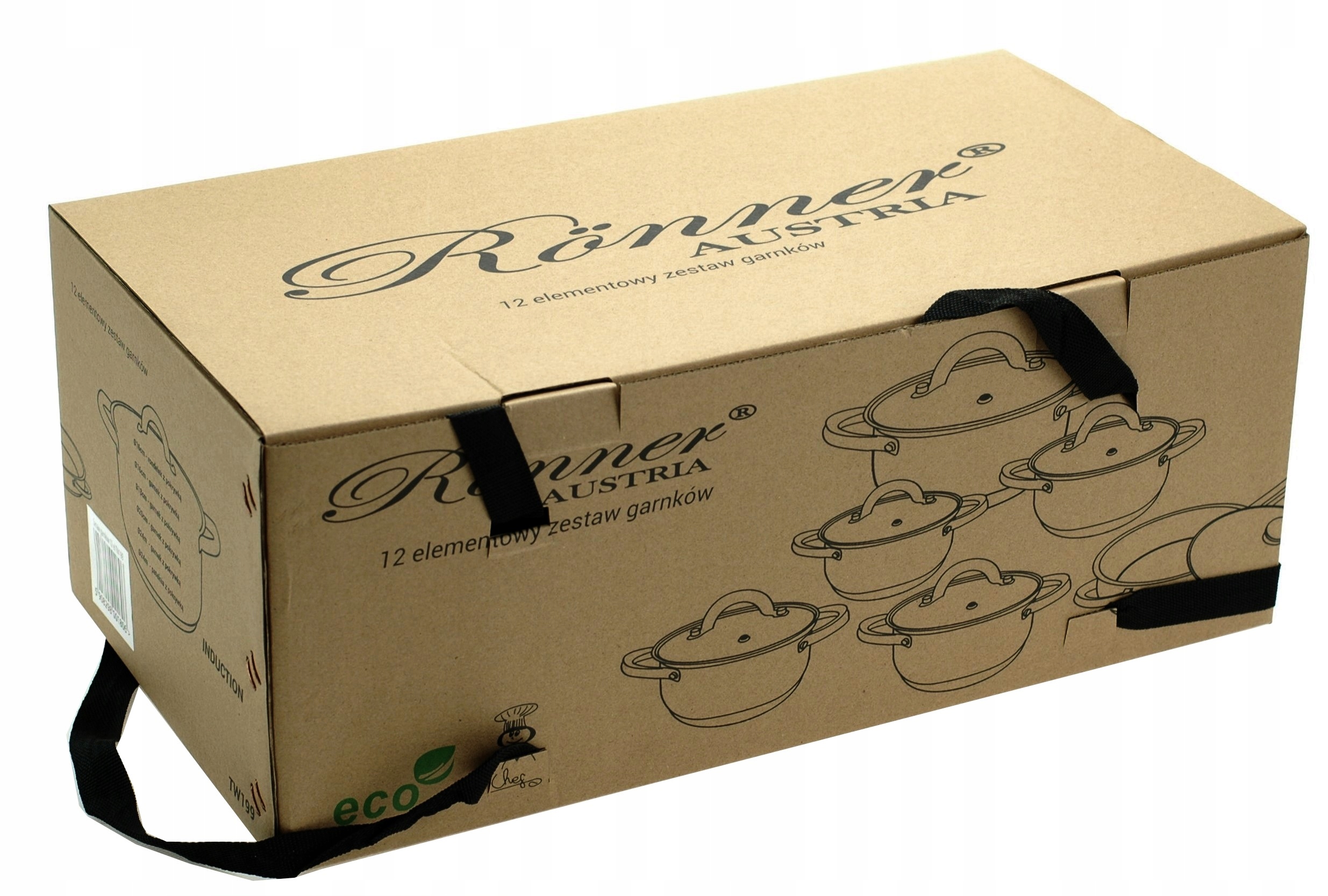 Zestaw GARNKÓW Komplet GARNKI Patelnia Rondel Ronner Austria STALOWE Kod producenta TW-199 G