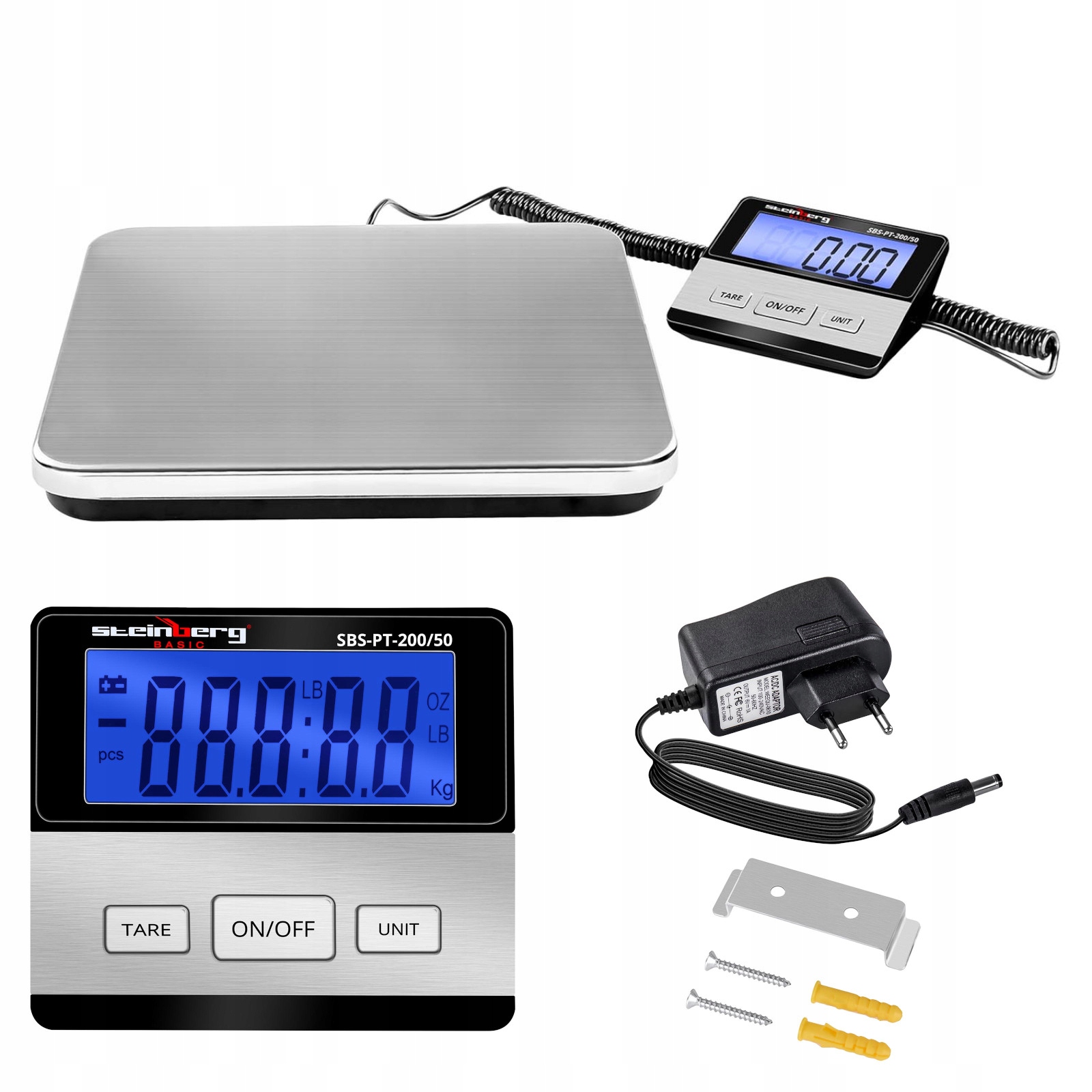Plošinová poštová váha pre balíky SBS-PT-200/50 do 200 kg 50 g