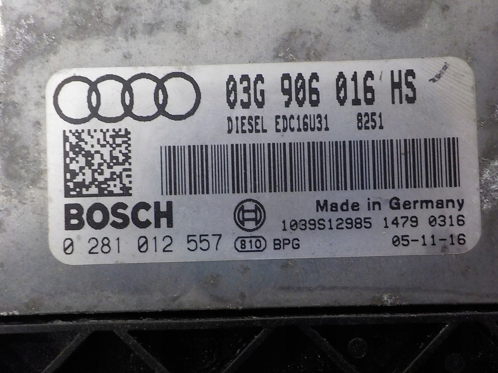 AUDI A6 C6 computer control unit 03G906016HS 0281012557