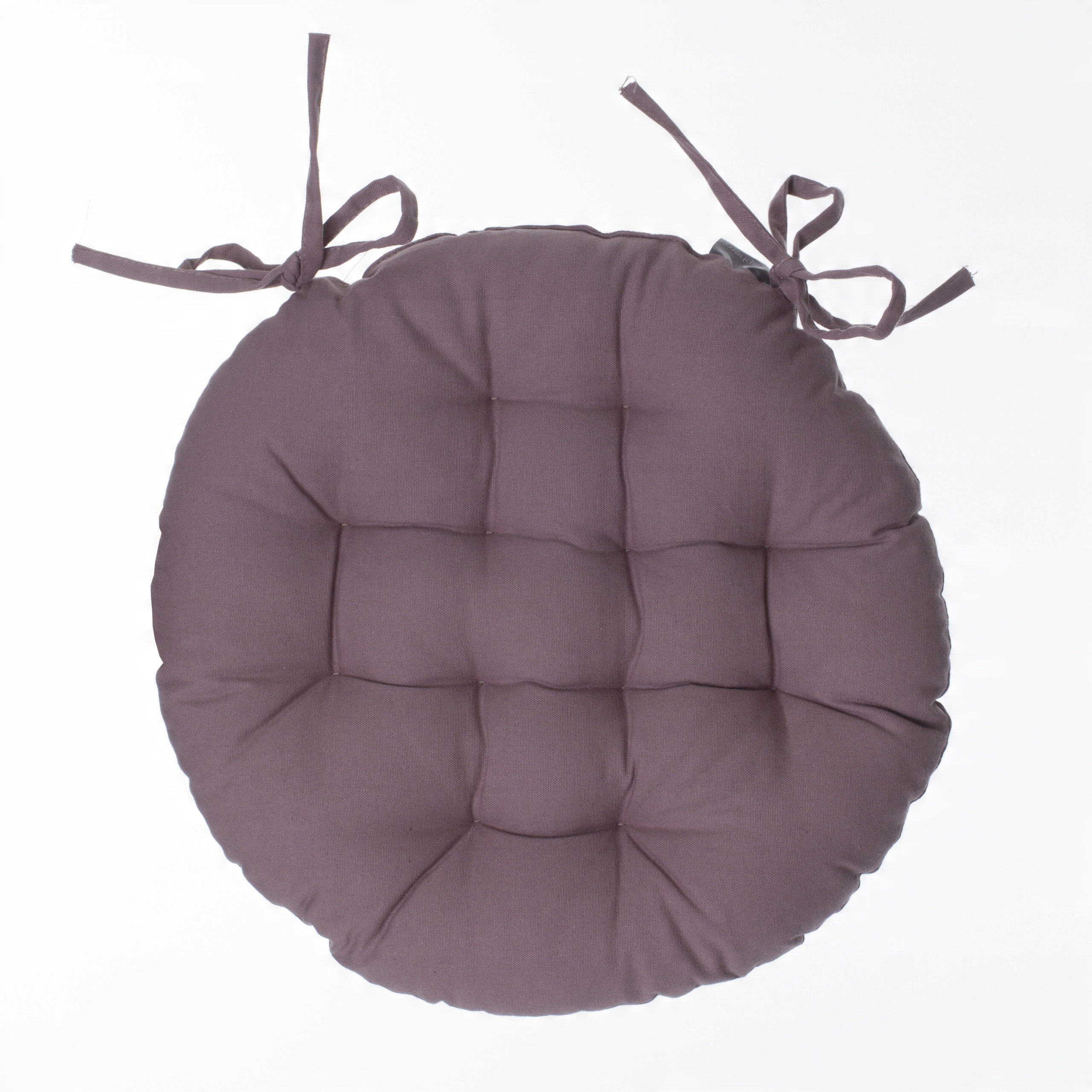 

Poduszka Na Krzesło Brązowa Wiązana Okrągła 38 cm