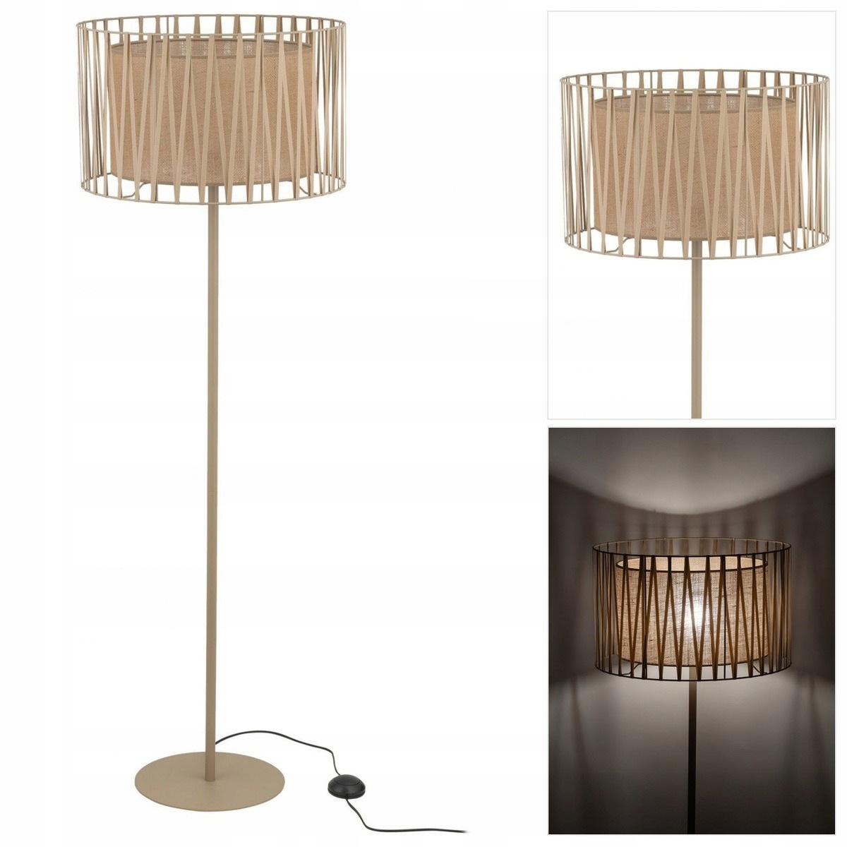 Béžová stojací lampa Harmony s moderním designem do pracovny Tk Lighting