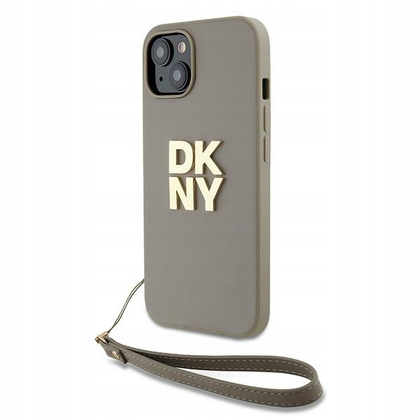 Dkny Wrist Strap Stock Logo Pouzdro pro iPhone 15 14 13 (béžové)