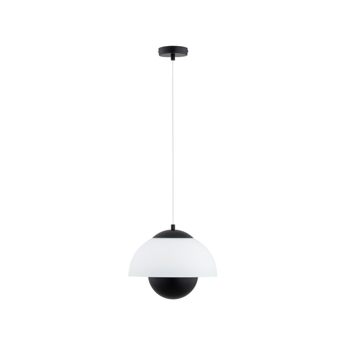 Závěsná Lampa Převis Alfa Setná 61483 Stínidlo Kopule Lustr Černý Bílý