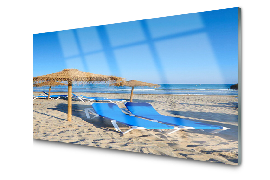 

Panel szklany Płytka Plaża Morze 140x70 + Klej