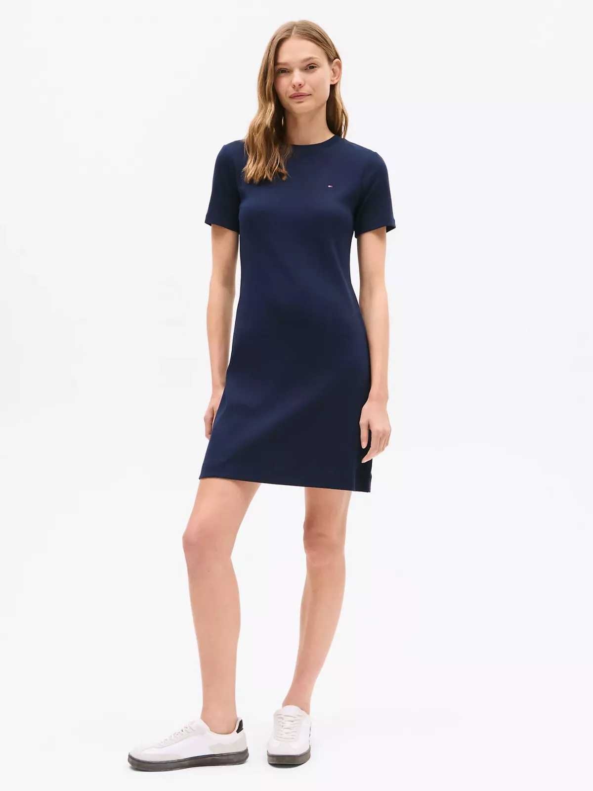 Tommy Hilfiger dámské šaty Slim Fit Solid modré XL