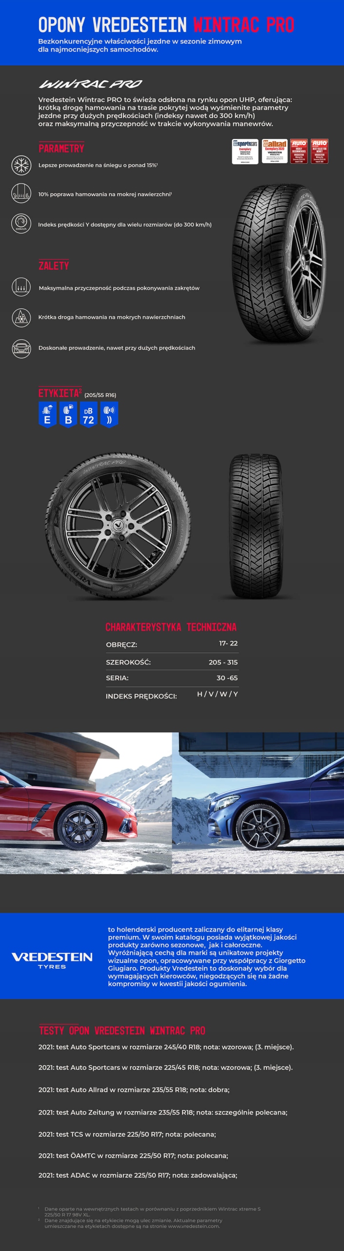 4x OPONY ZIMOWE 235/60R18 Vredestein Wintrac Pro Szerokość opony 235 mm