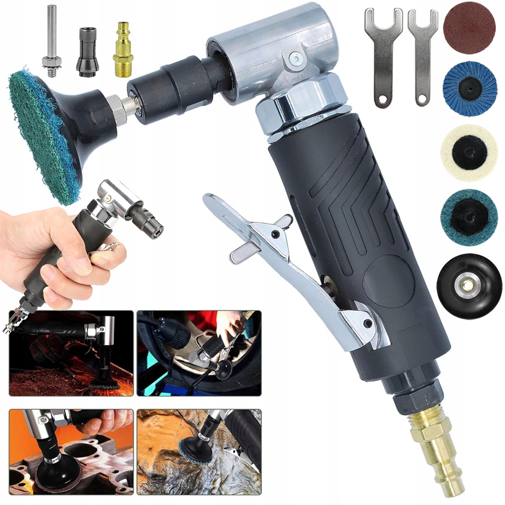 Úhlová Pneumatická Bruska Pro Řezání A Leštění S Ochranným Krytem