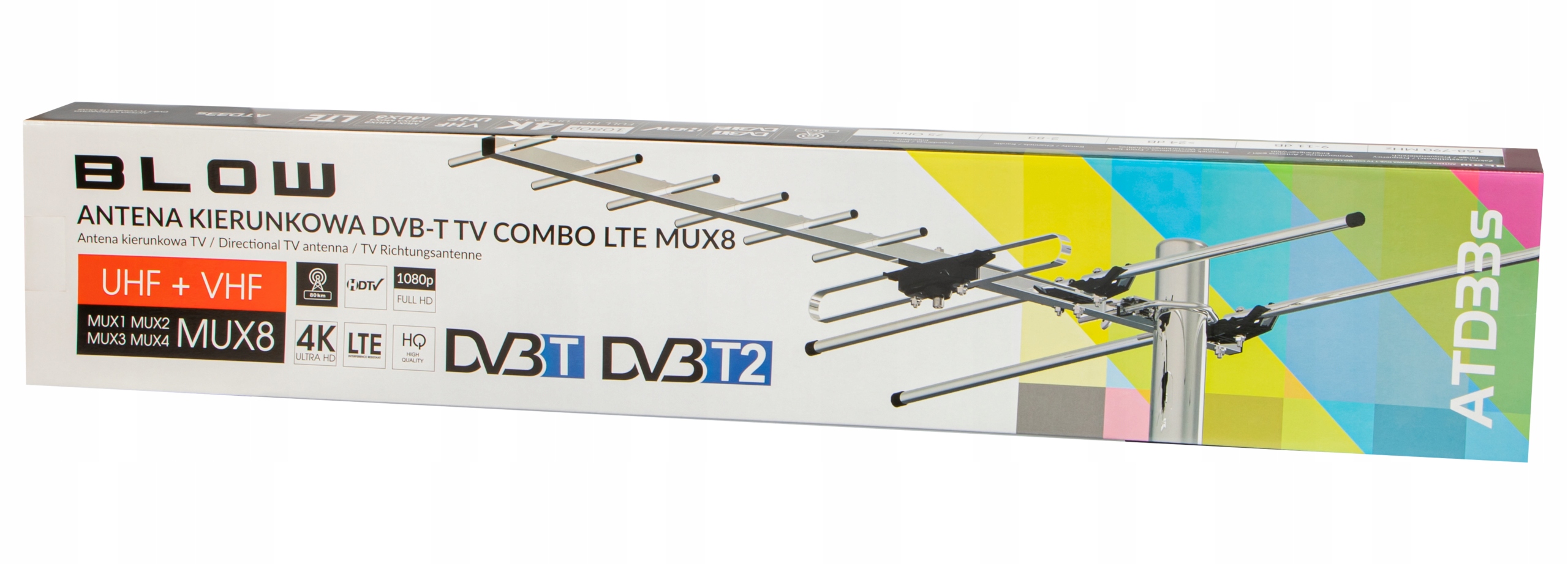 ANTENA TV PASYWNA DVB-T2 4K MUX-8 ODBIÓR WSZYSTKICH KANAŁÓW Marka Blow