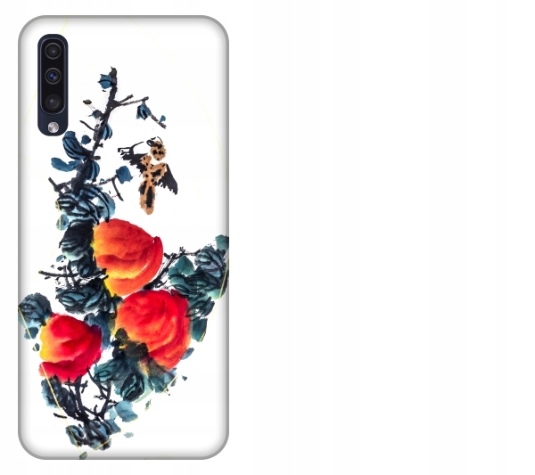 

Etui pokrowiec Samsung Galaxy A50 Kwiaty akwarela