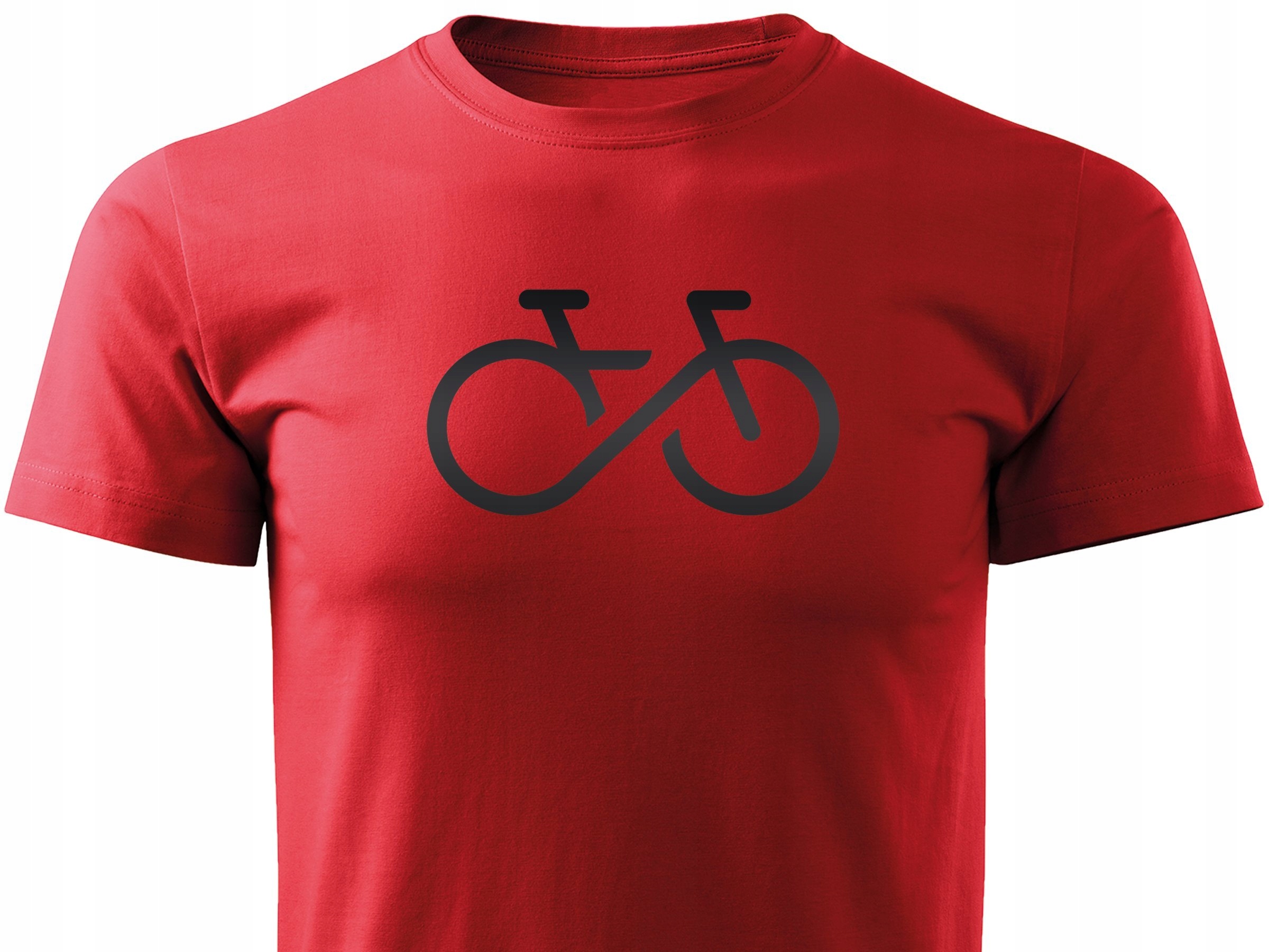 

T-shirt nadruk czarny odblaskowy - Rower Forever