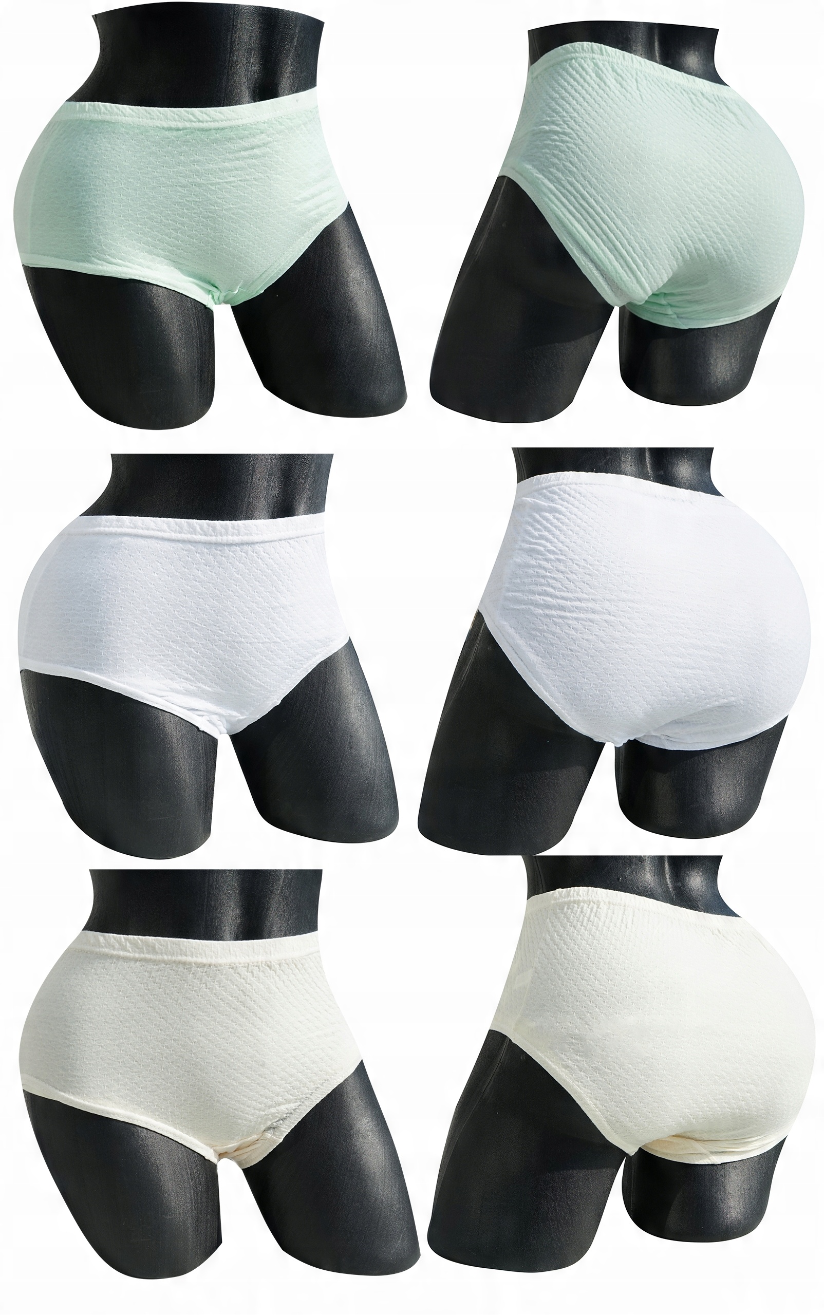 

3x Majtki damskie gofrowane Cotton World bawełna