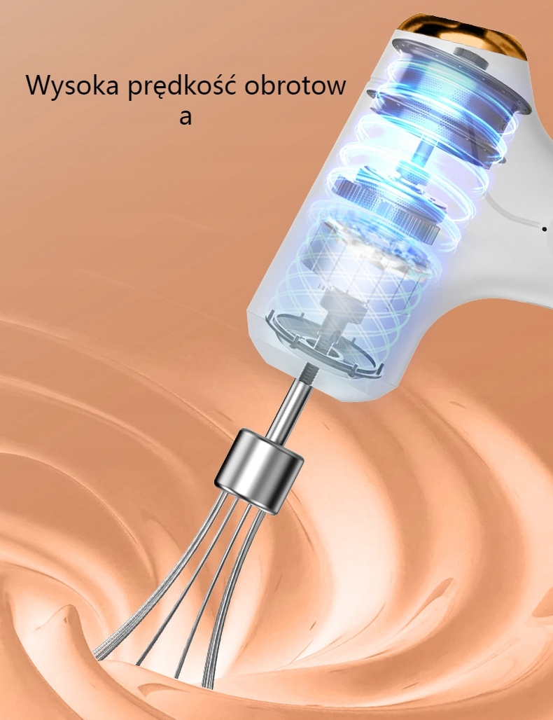 Mikser Ręczny Mała Bezprzewodowa 3 Prędkości Tryby pracy turbo