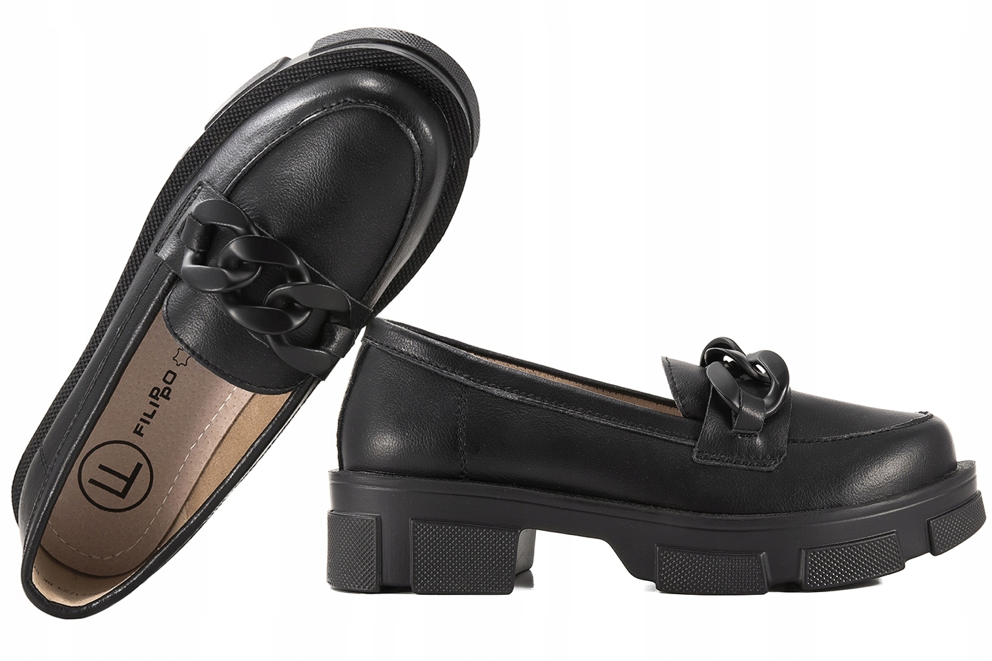 Filippo DP3221 Dámské Polobotky Mokasíny Kožené černé 40 Černá