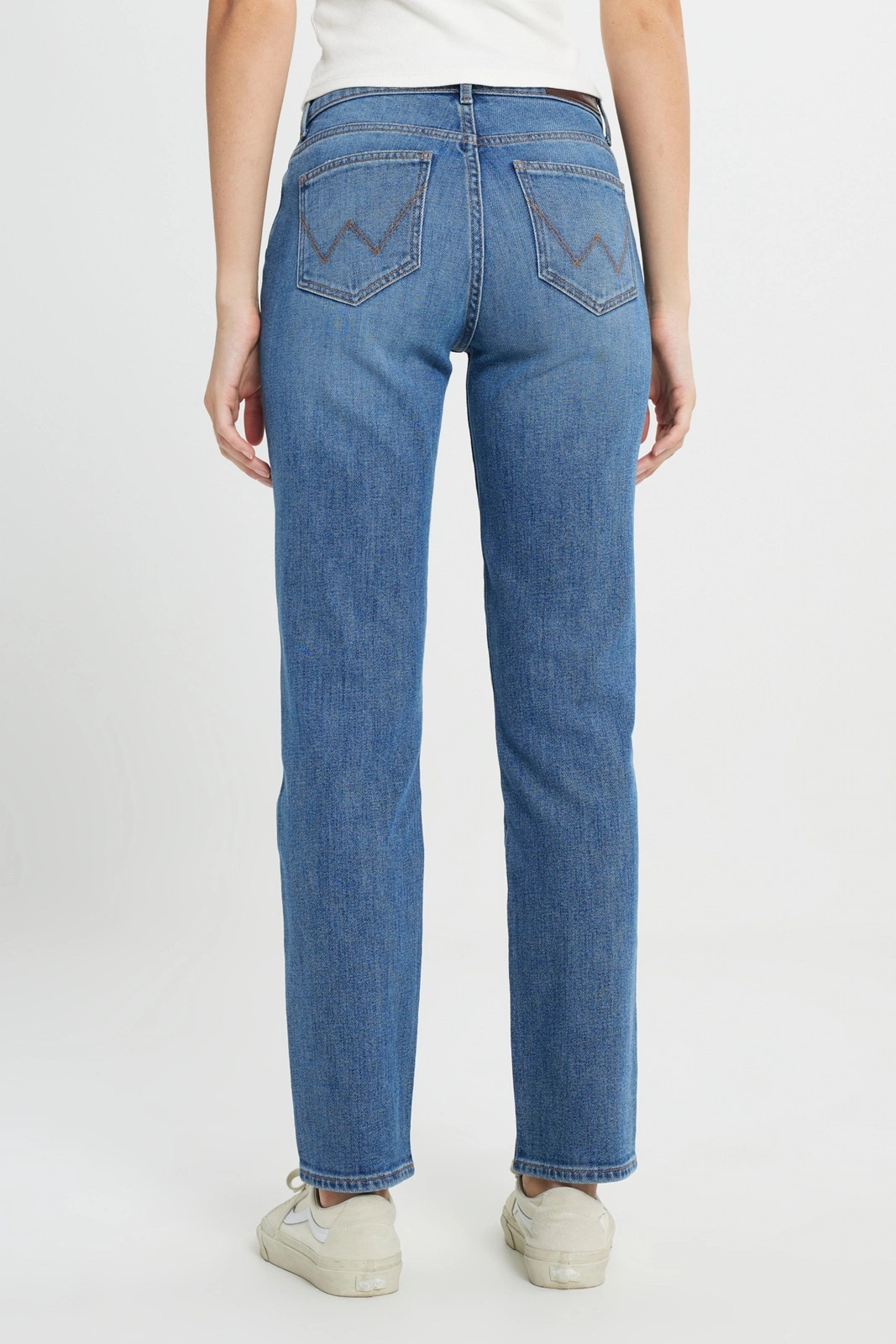 Dámské jednoduché džíny Wrangler Straight Stone 112388568 28/30
