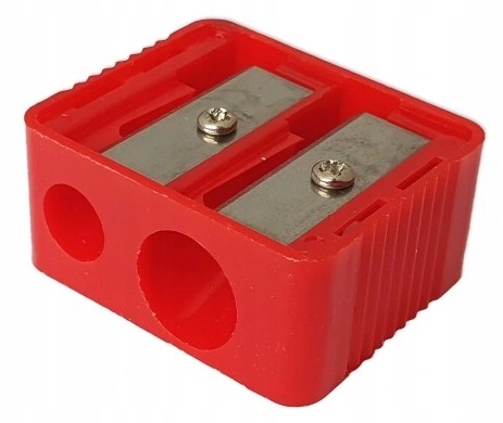 Podwójna temperówka strugaczka konturówek kredek dwa rozmiary czerwona