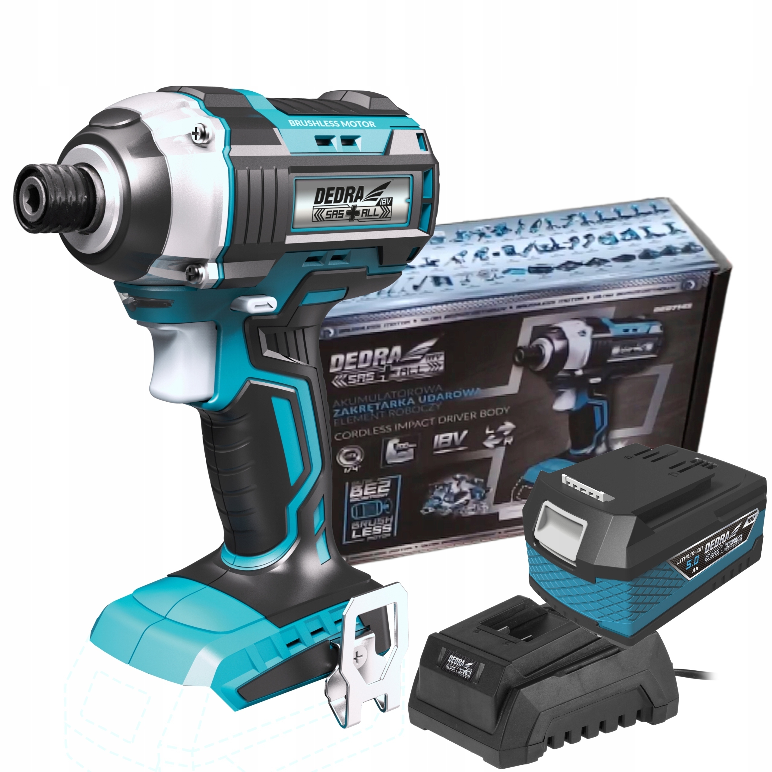 

Bezszczotkowa Zakrętarka Udarowa 18V Dedra 5Ah