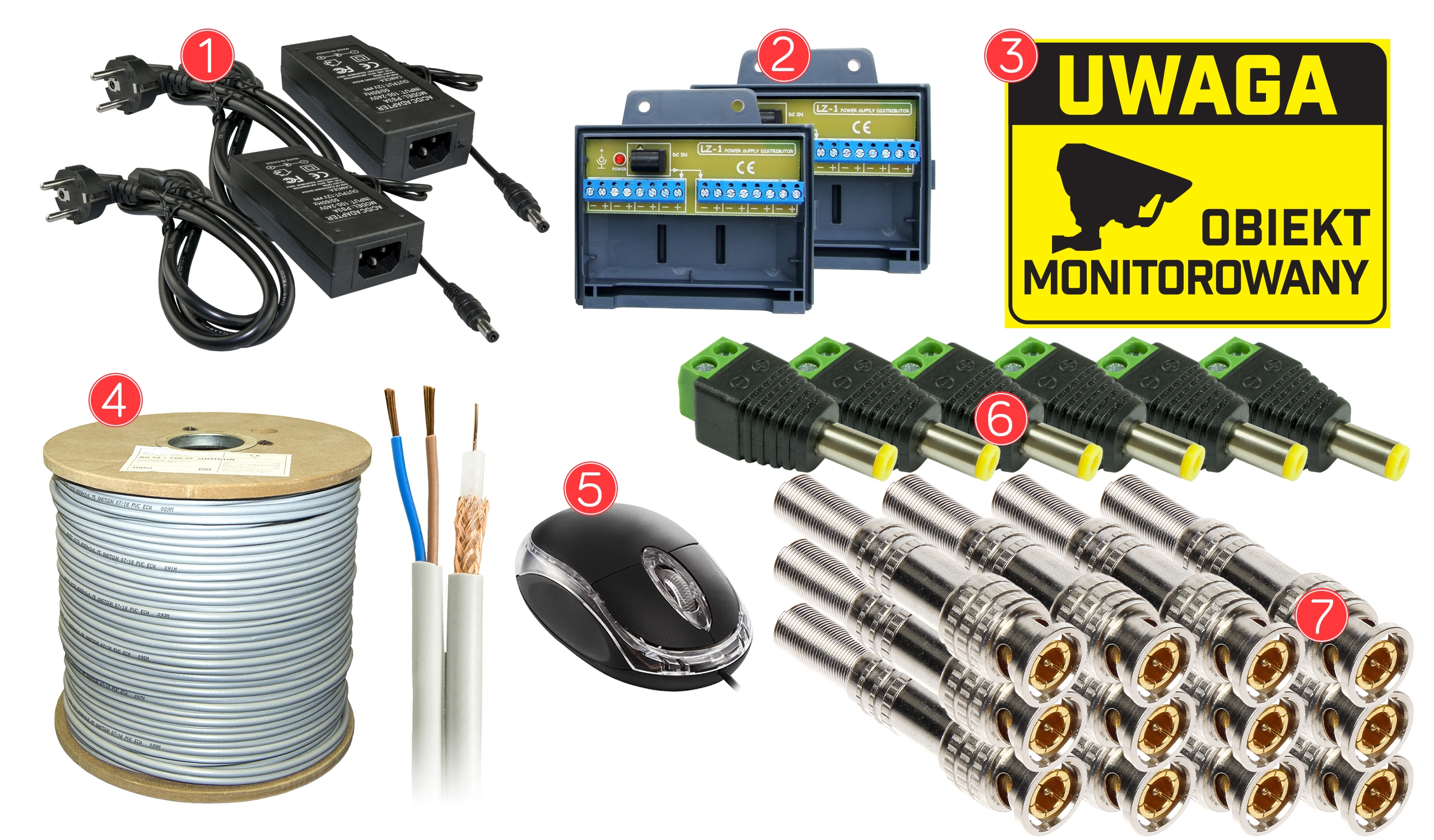 MONITORING 6 KAMER ROZDZIELCZOŚĆ 4K 8MP BEZ HDD Wysokość produktu 40 cm