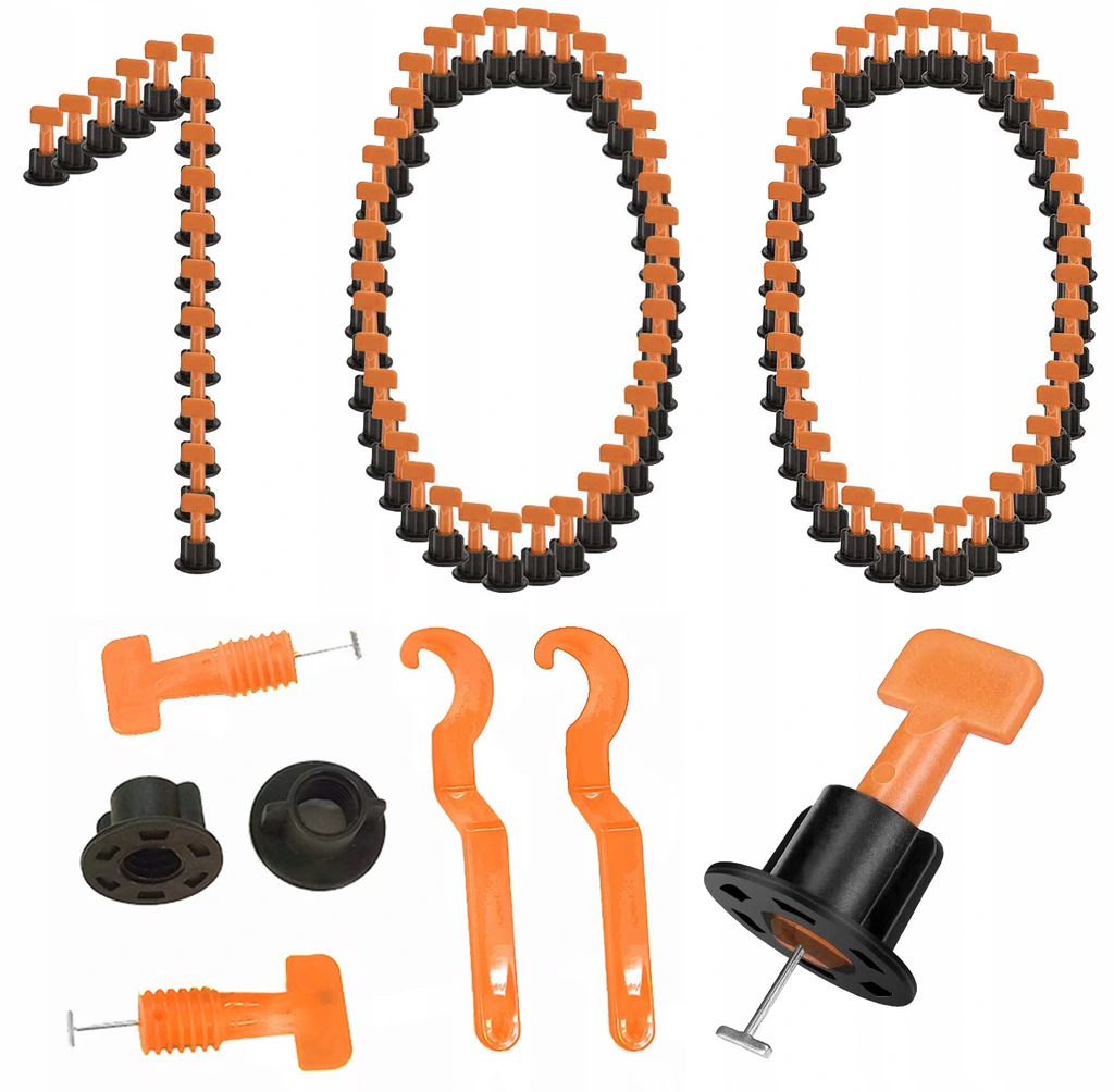 

100x System Poziomowania Płytek Klipsy v.2 Klucz