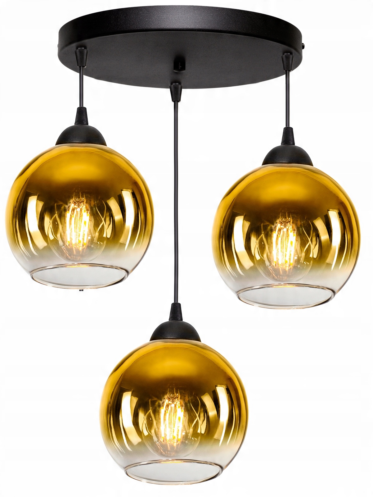

Szklana Lampa Wisząca Sufitowa Żyrandol Kule Led