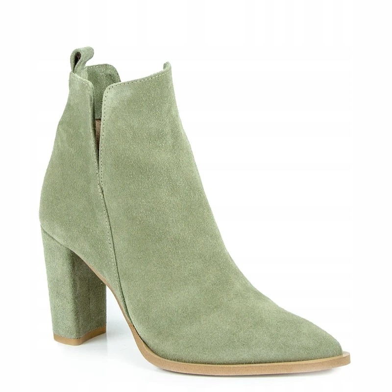Carinii B8991 Kotníkové Boty Jarní Semišová Kůže Zelená 39