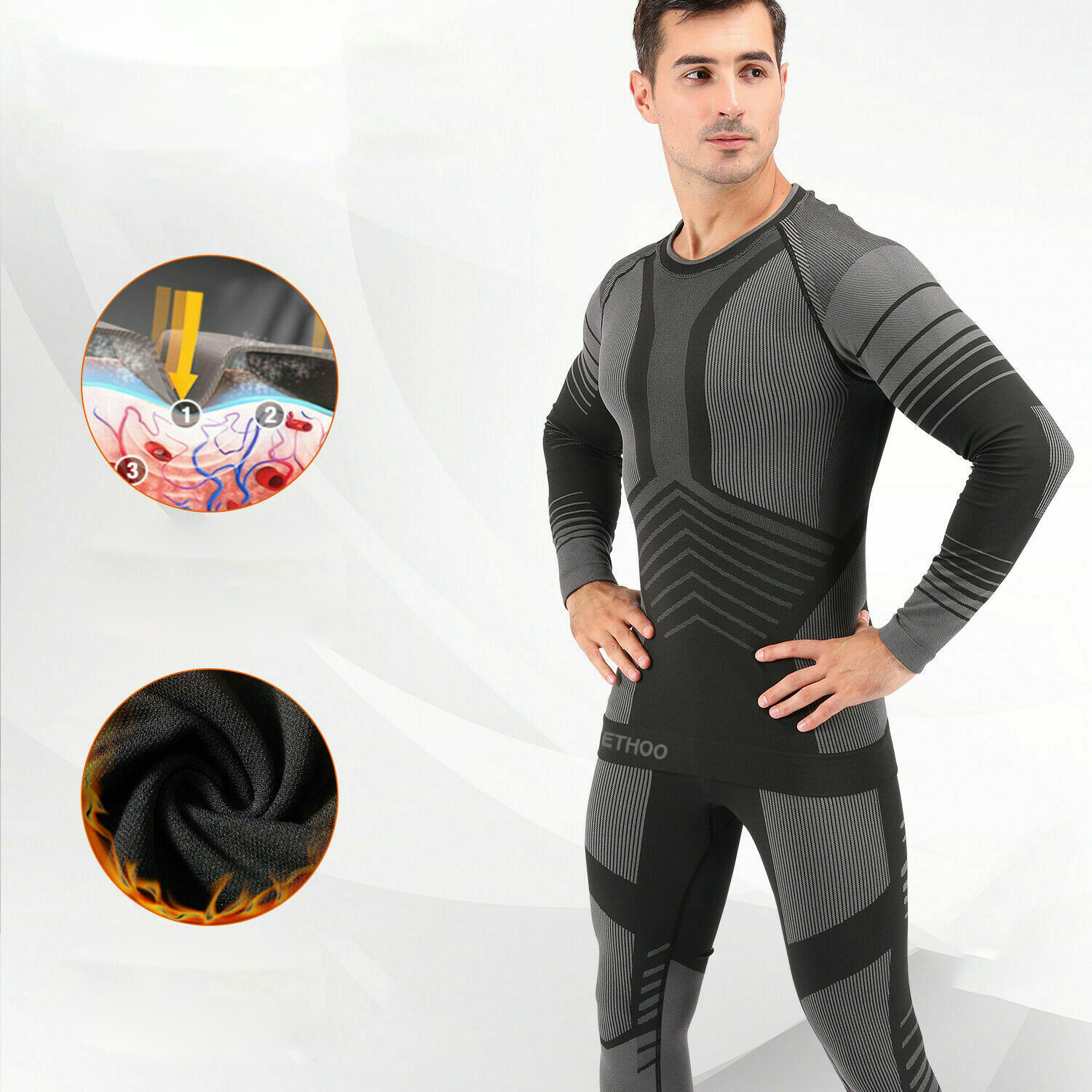 BIELIZNA TERMOAKTYWNA MĘSKA TERMICZNA Komplet Typ nogawki długa