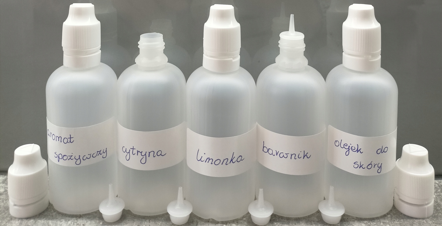 BUTELKA BUTELKI PLASTIKOWE 60ML 20SZT + ETYKIETY Pojemność 60 ml