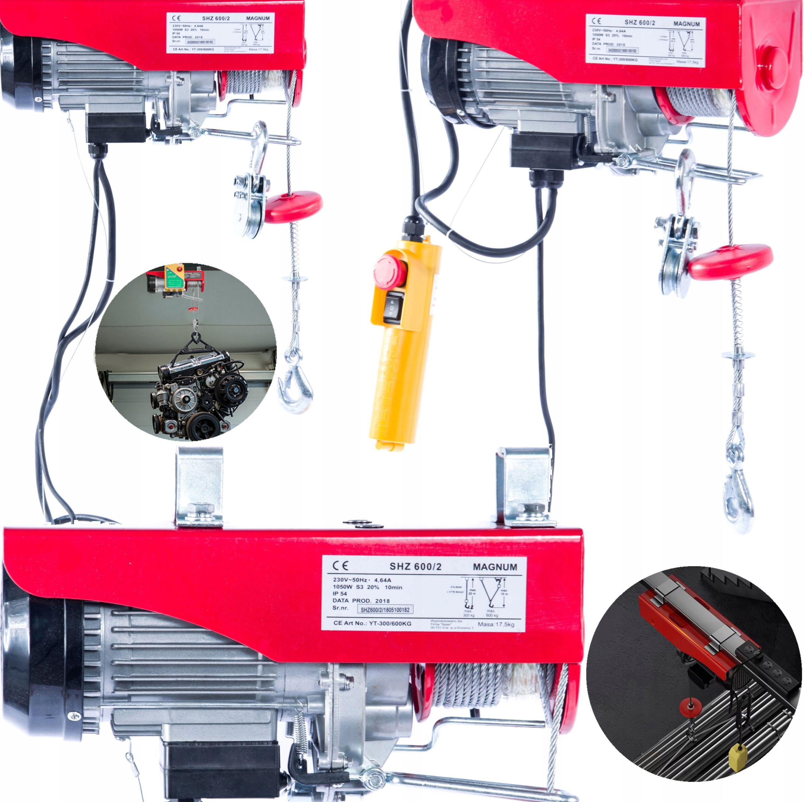 Profesionální Lanový Naviják Magnum SHZ600 Wp 600 Kg S Kabelovým Dálkovým Ovládáním