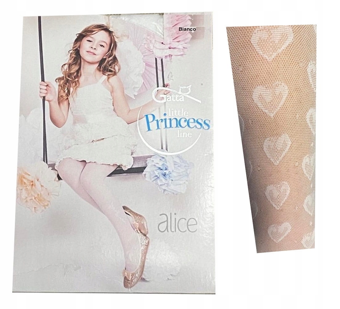 

Rajstopy Alice cienkie białe wzór-43 140-146cm