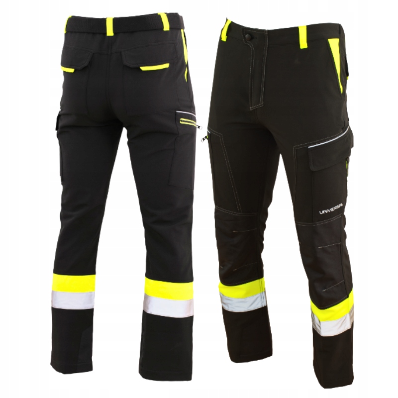 Spodnie robocze męskie Ocieplane Odblaskowe Softshell Wodoodporne r. L