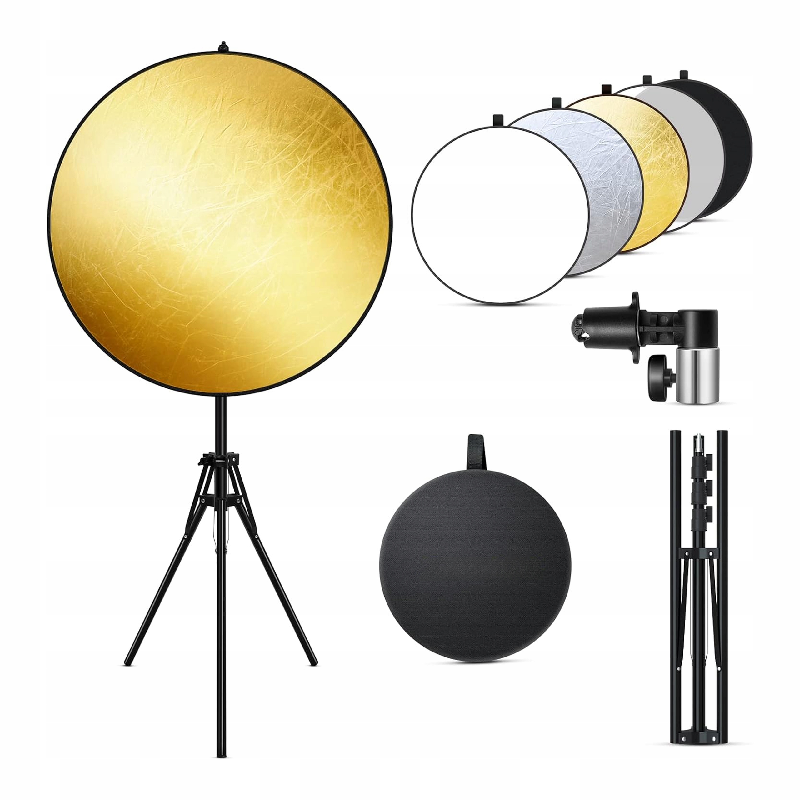 Odrážedlo 5v1 studiový reflektor skládací 110 cm osvětlovací stativ 200 cm