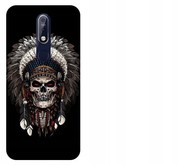 

Etui pokrowiec Nokia 5.1 5_1 Plus Indianin czaszka