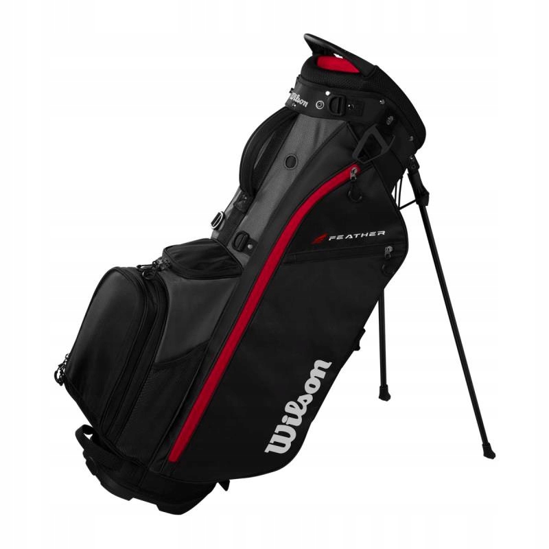 Golfová taška Wilson Feather (s nožičkami, standbag) černo-šedo-červená