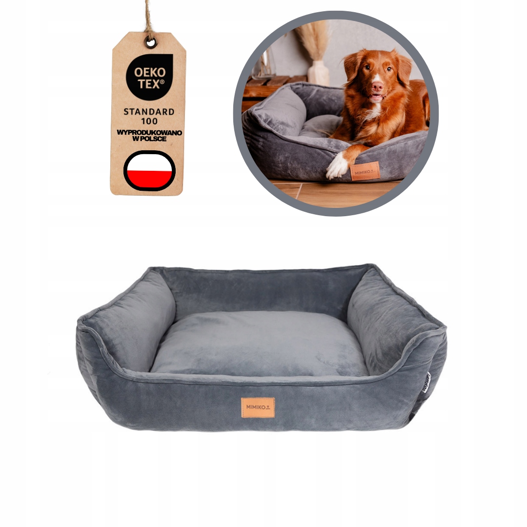 Pelíšek Šedé Vel 100 x 75 cm pro psa Mimiko.