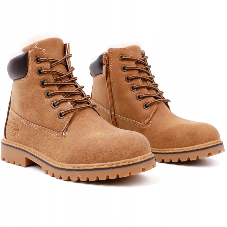 

Trapery dziecięce ocieplane brown botki śniegowce