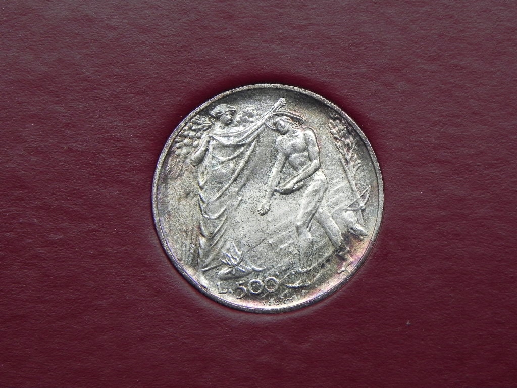 1360/ 500 LIRE 1976 SAN MARINO (SREBRO) 12 ROCZ. WPROWADZENIA SYST.BEZP.SOC
