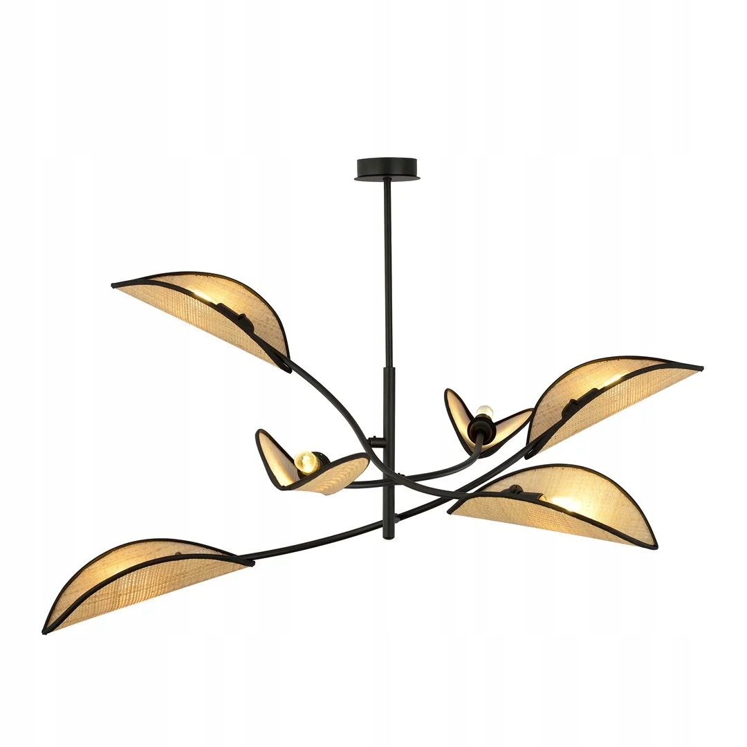Stropní svítidlo Emibig 6xE14 40W Lotus Černá/ratan